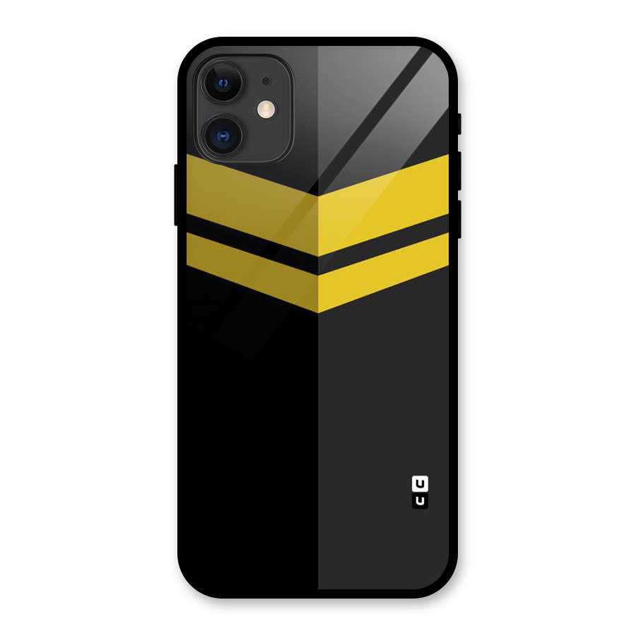 Yellow Lines Glass Back Case for iPhone 11