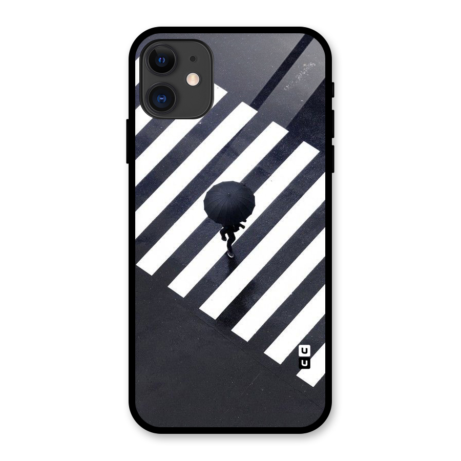 Zebra Walking Glass Back Case for iPhone 11