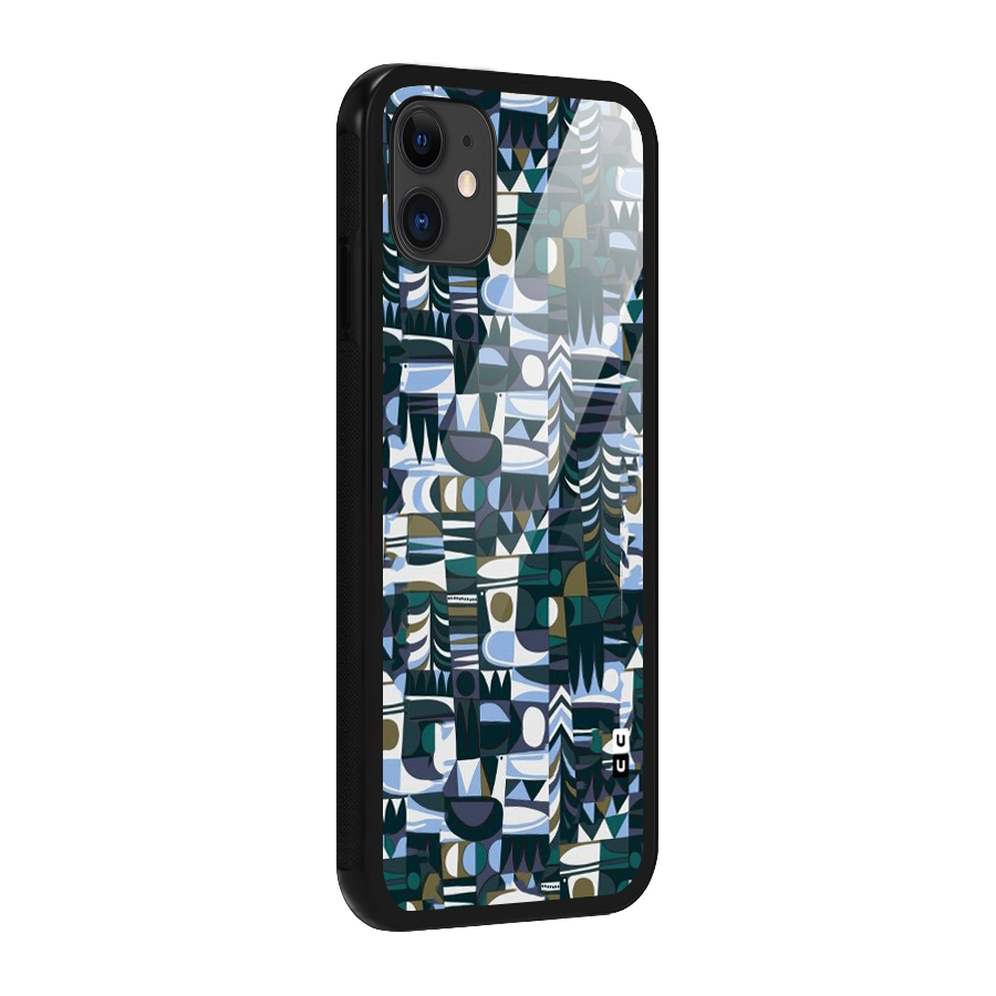 Abstract Blues Glass Back Case for iPhone 11