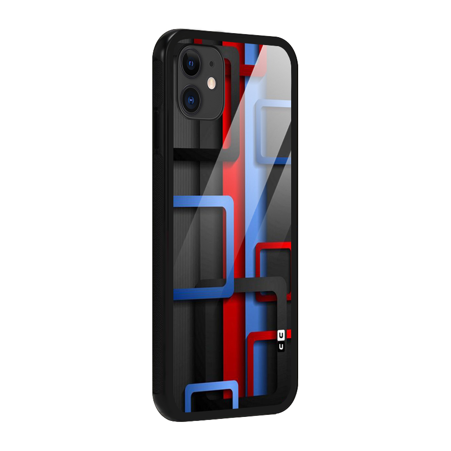 Abstract Box Glass Back Case for iPhone 11