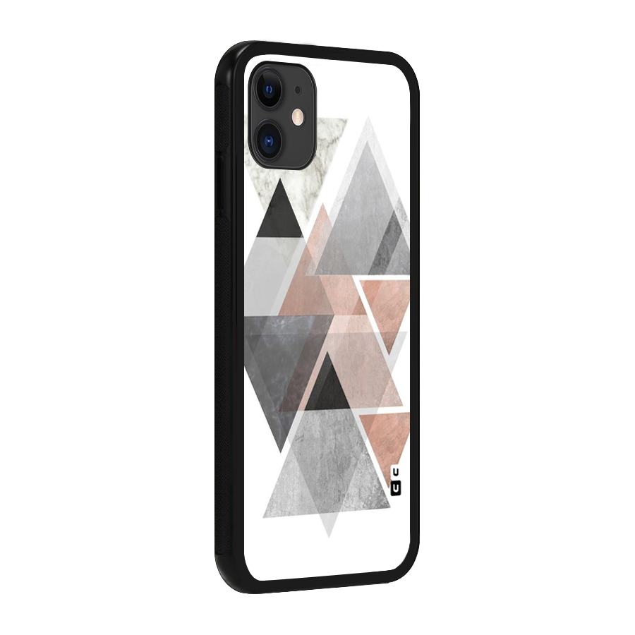 Abstract Diamond Pink Design Glass Back Case for iPhone 11
