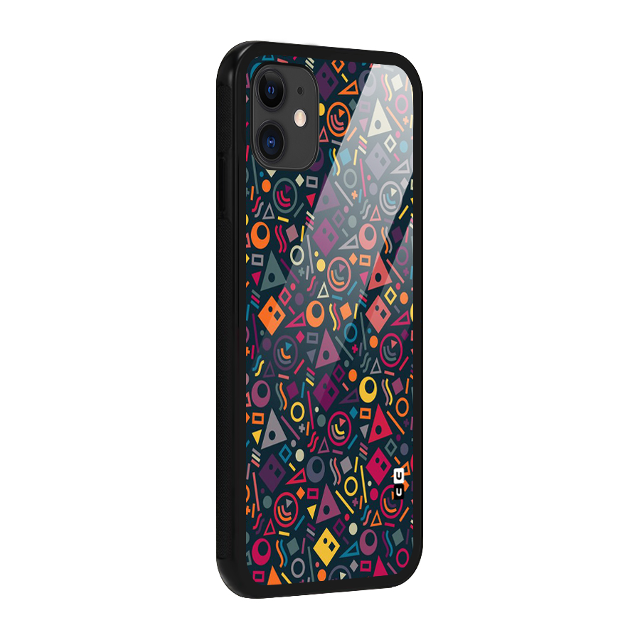 Abstract Figures Glass Back Case for iPhone 11