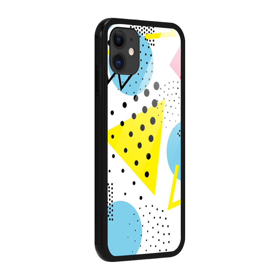 Abstract Geometry Glass Back Case for iPhone 11