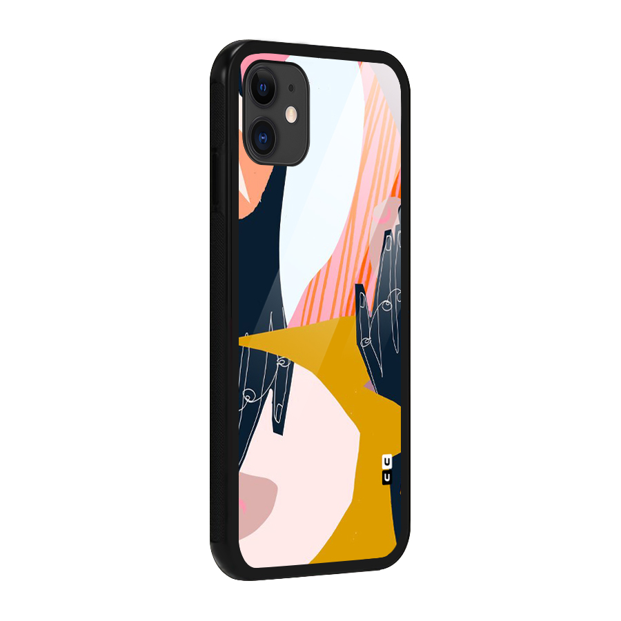 Abstract Hands Glass Back Case for iPhone 11
