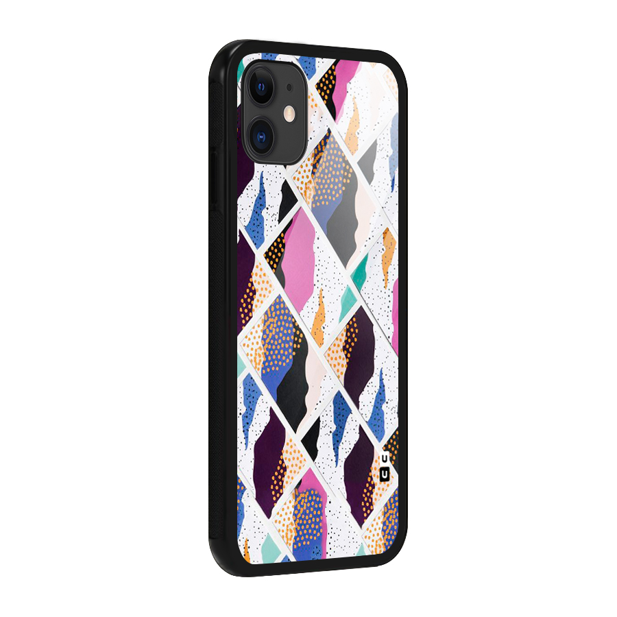 Abstract Polka Glass Back Case for iPhone 11
