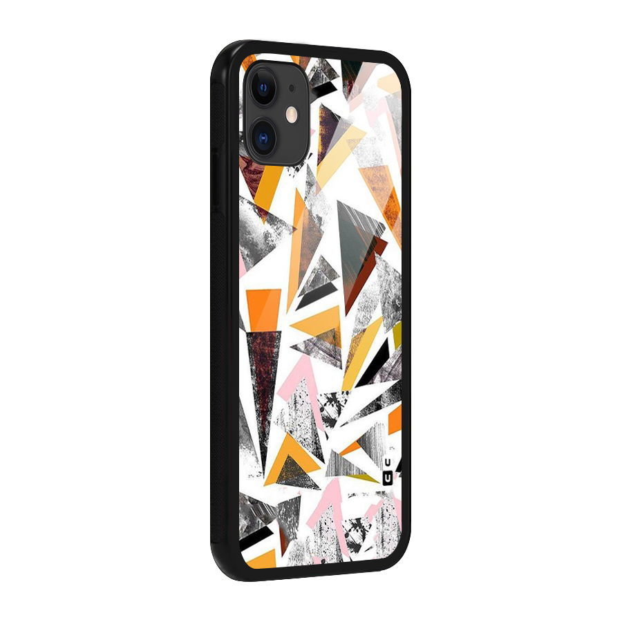 Abstract Sketchy Triangles Glass Back Case for iPhone 11