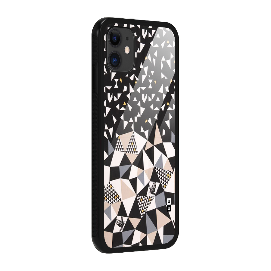 Abstract Varied Triangles Glass Back Case for iPhone 11