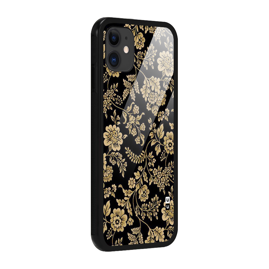 Aesthetic Golden Design Glass Back Case for iPhone 11