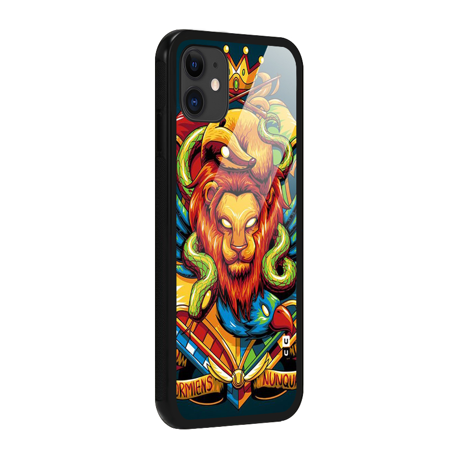 Animal Art Glass Back Case for iPhone 11