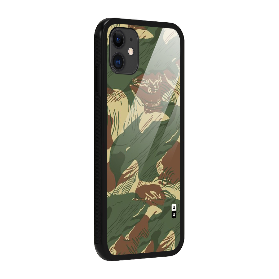 Army Design Glass Back Case for iPhone 11