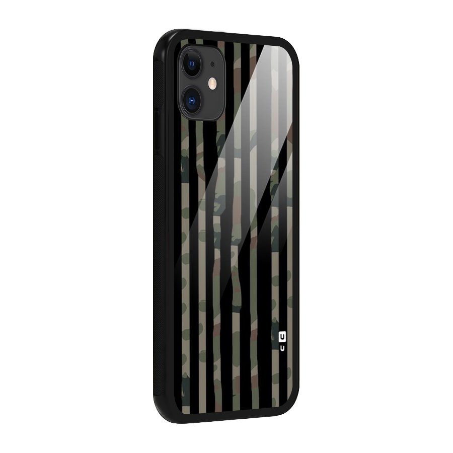 Army Stripes Glass Back Case for iPhone 11