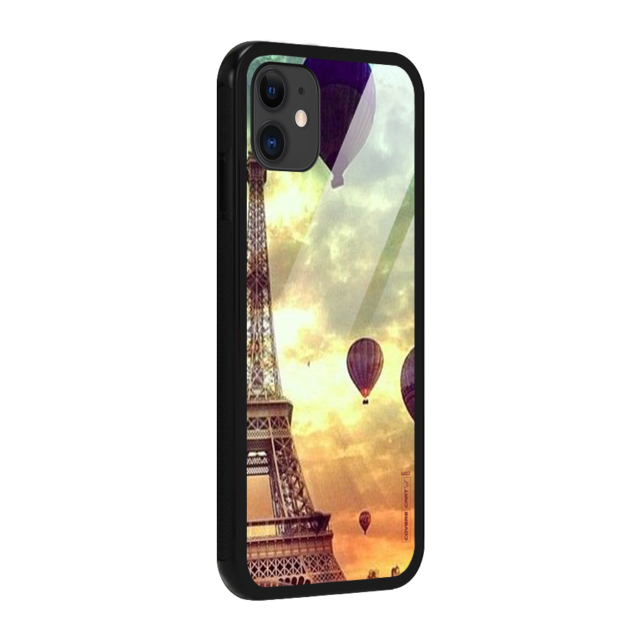 Artsy Hot Balloon And Tower Glass Back Case for iPhone 11