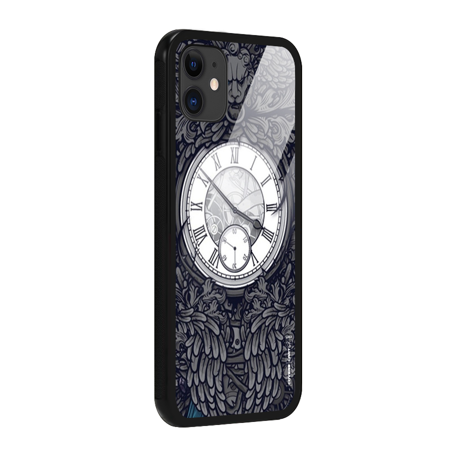 Artsy Wall Clock Glass Back Case for iPhone 11