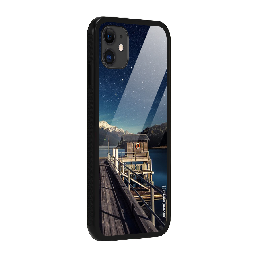 Beautiful Dock Hut Glass Back Case for iPhone 11