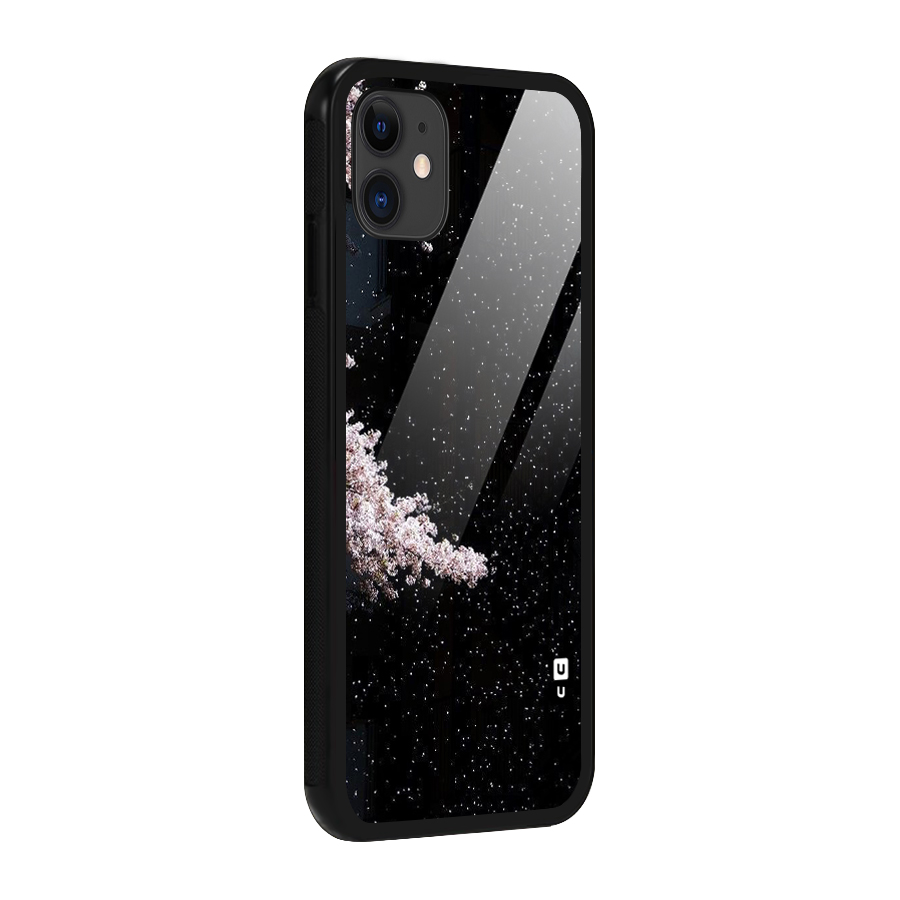 Beautiful Night Sky Flowers Glass Back Case for iPhone 11