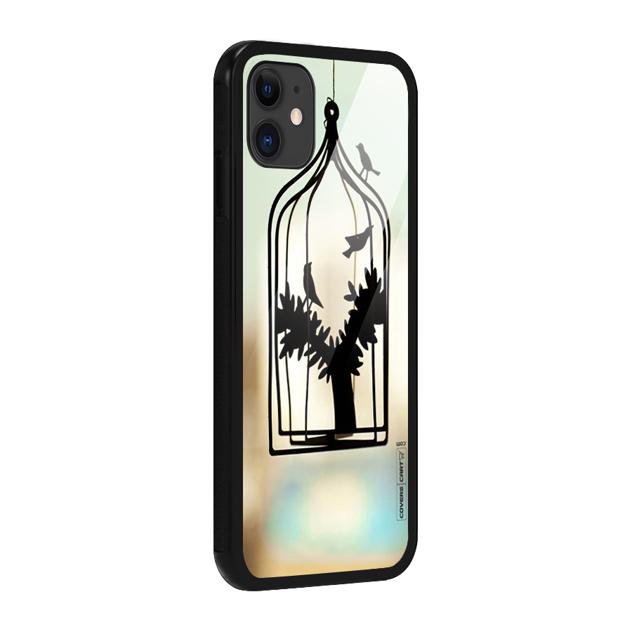 Beautiful Pegion Cage Glass Back Case for iPhone 11