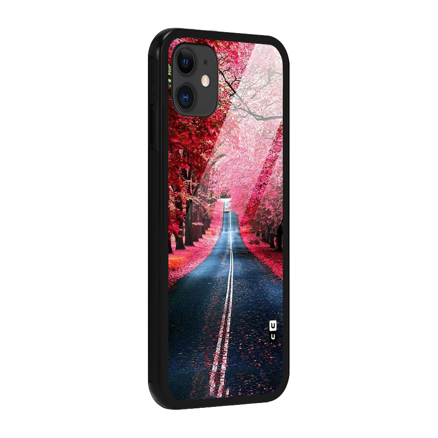 Beautiful Red Trees Glass Back Case for iPhone 11