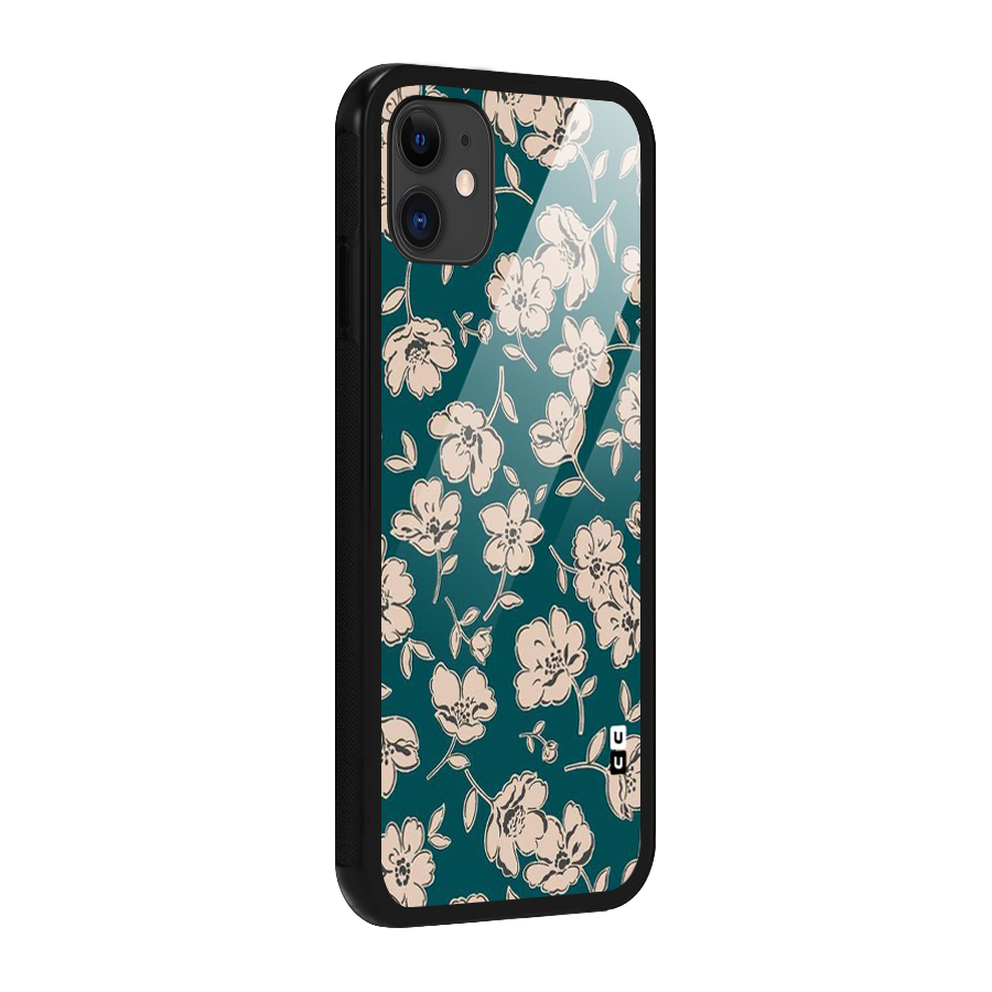 Beauty Green Bloom Glass Back Case for iPhone 11