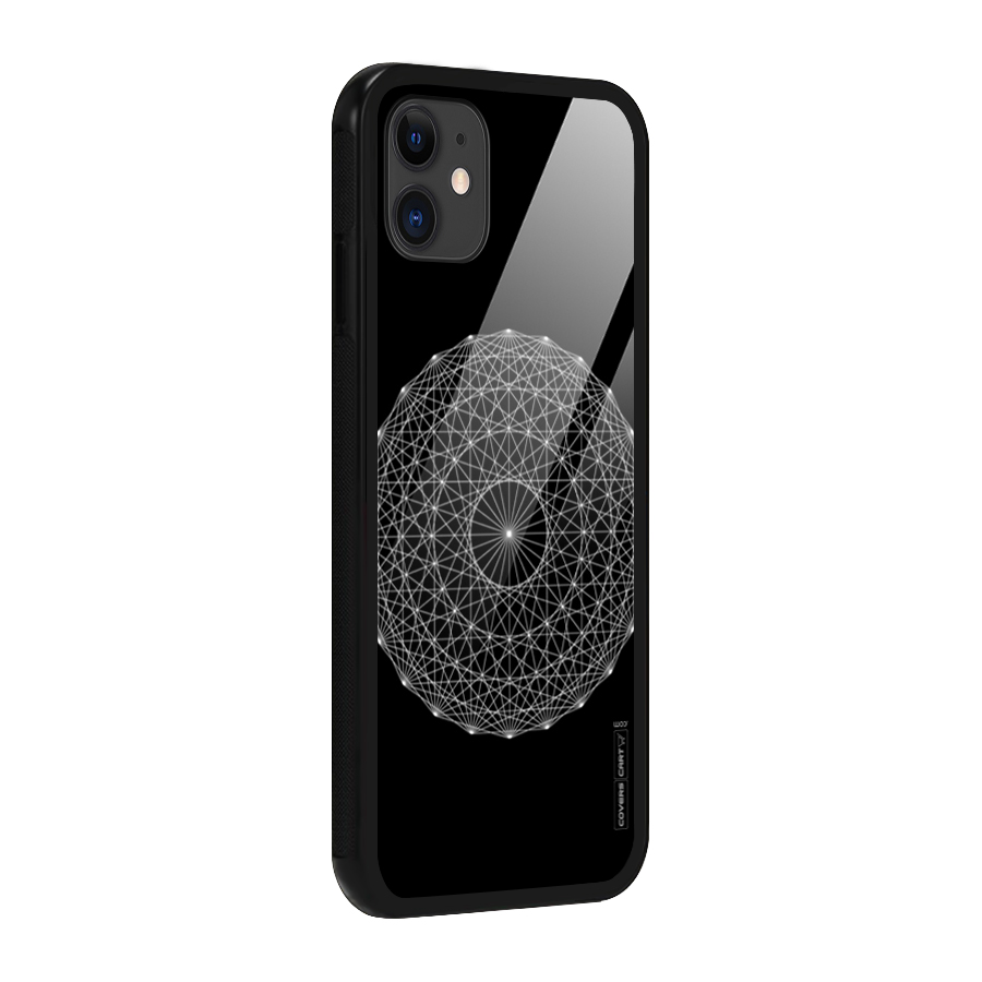 Black Clipart Glass Back Case for iPhone 11