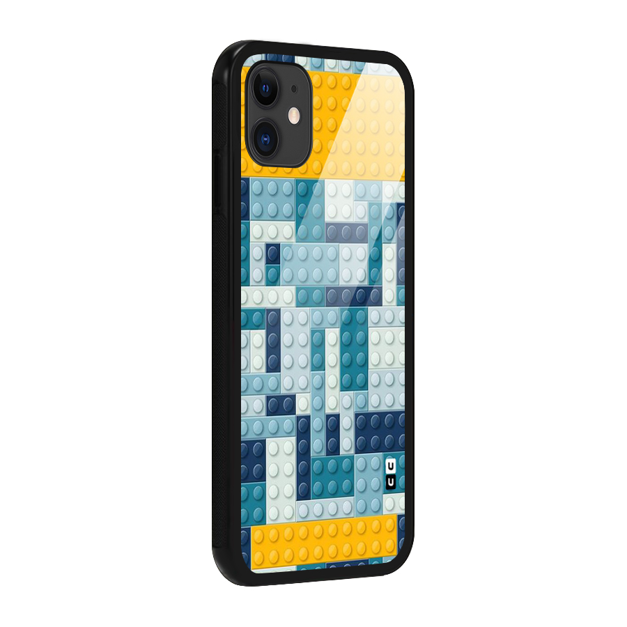 Blocks Blues Glass Back Case for iPhone 11