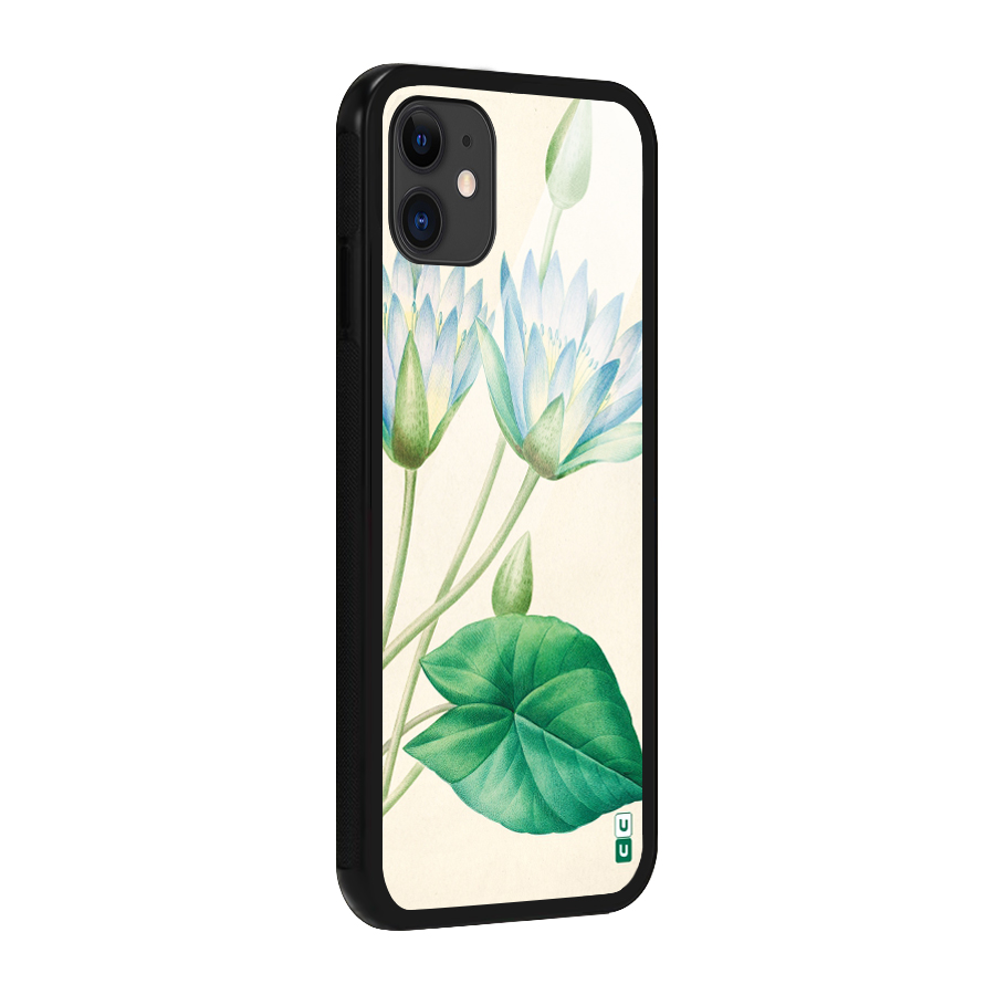 Blue Lotus Glass Back Case for iPhone 11