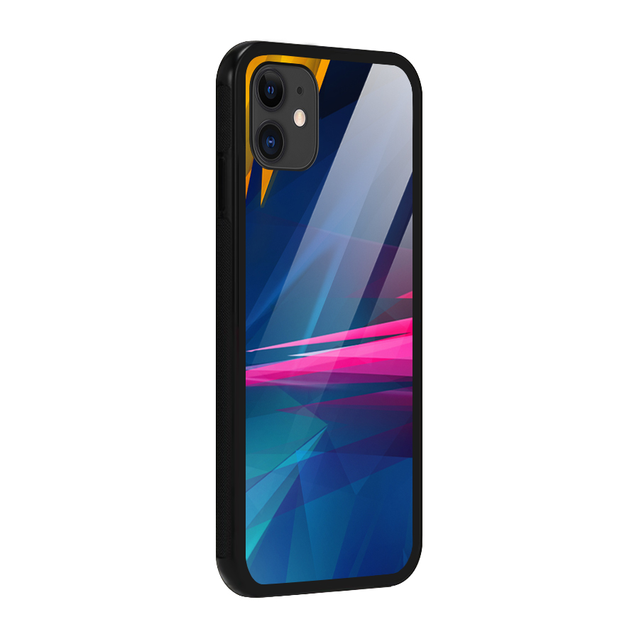 Blue Red Abstract Glass Back Case for iPhone 11