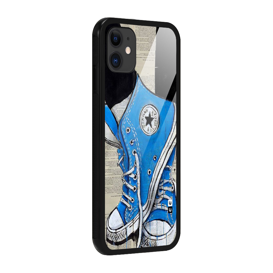 Blue Shoes Glass Back Case for iPhone 11