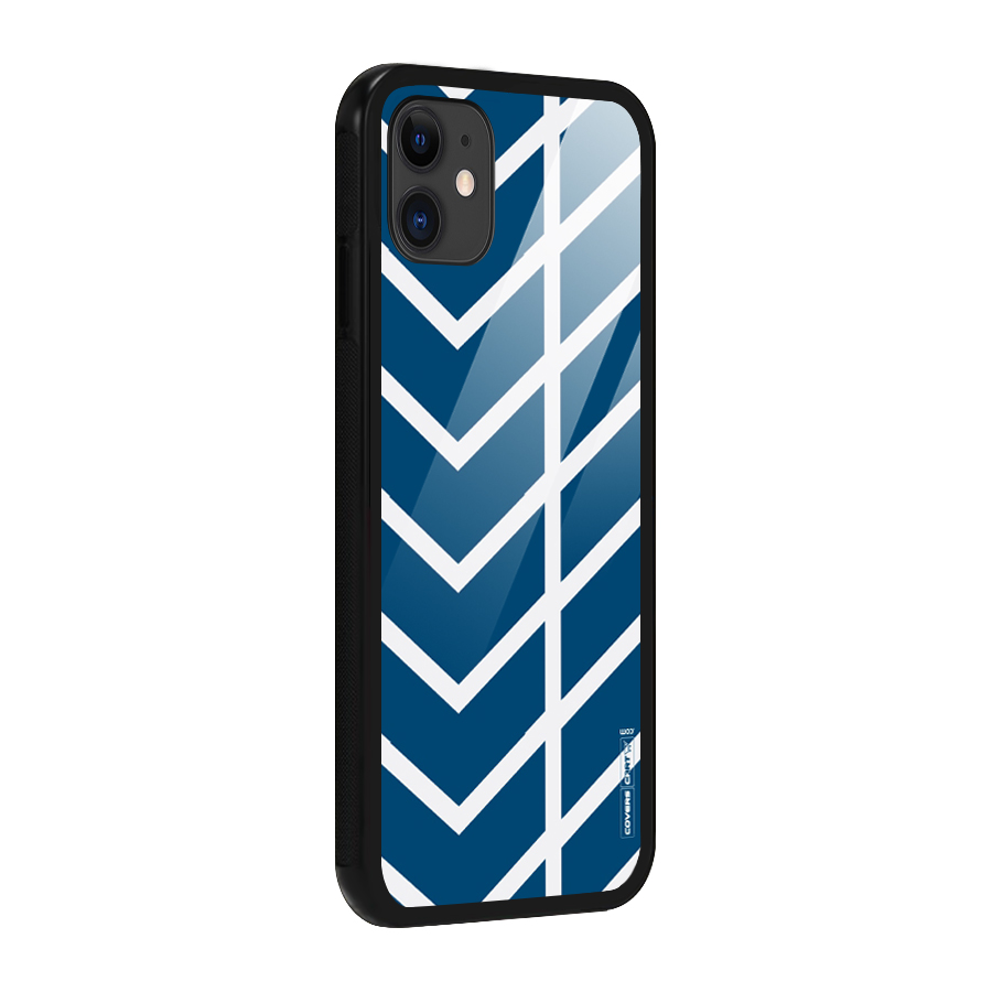 Blue White Pattern Glass Back Case for iPhone 11
