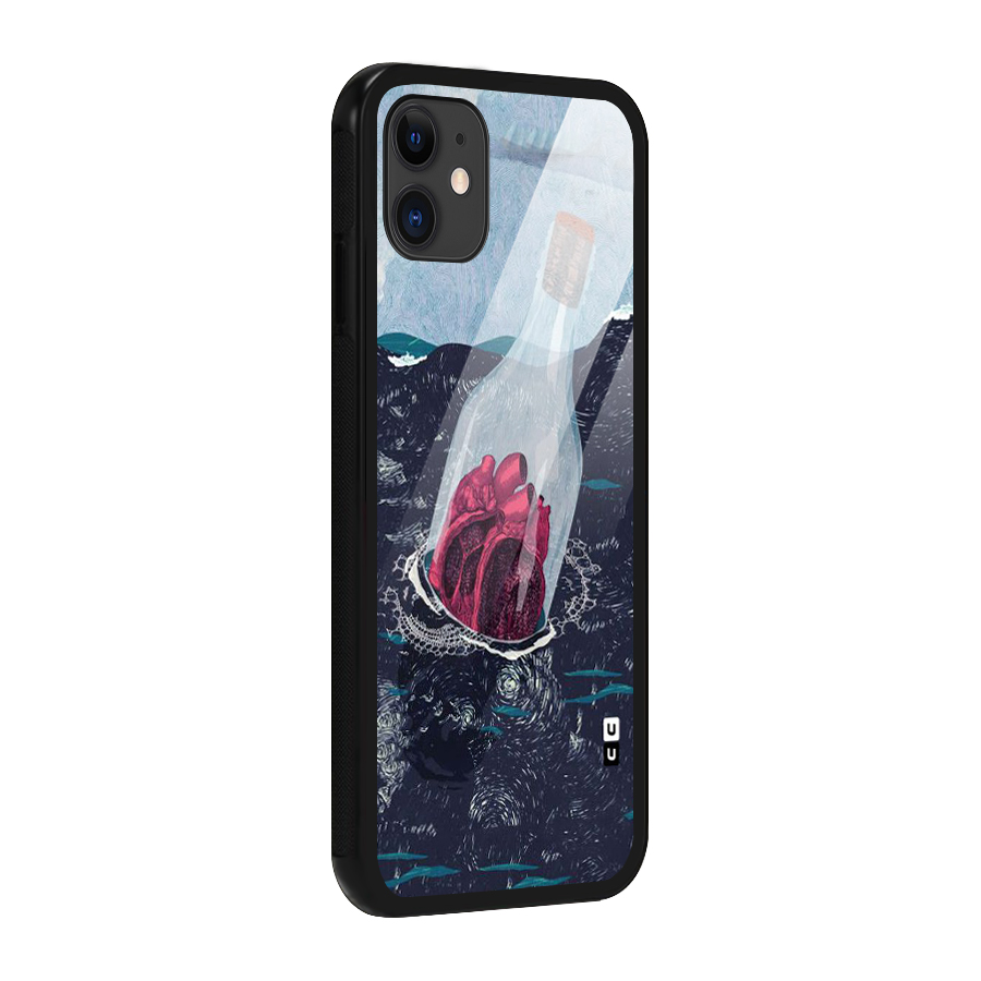 Bottle Heart Glass Back Case for iPhone 11