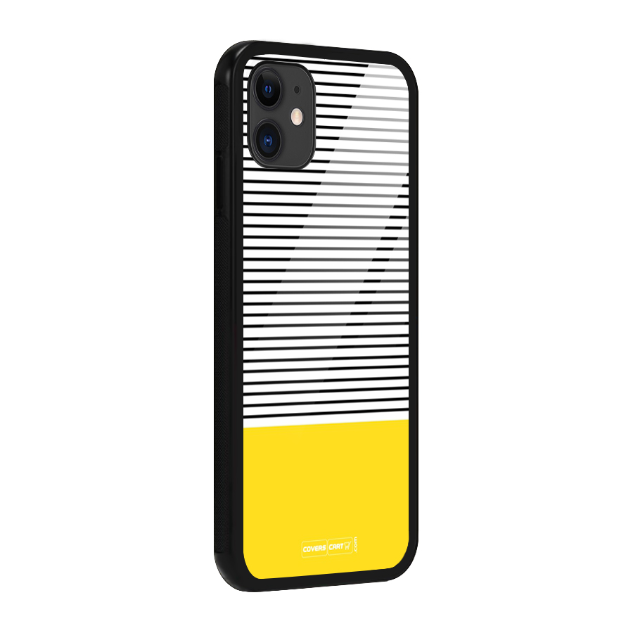 Bright Yellow Stripes Glass Back Case for iPhone 11
