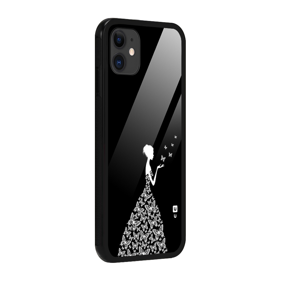 Butterfly Dress Glass Back Case for iPhone 11