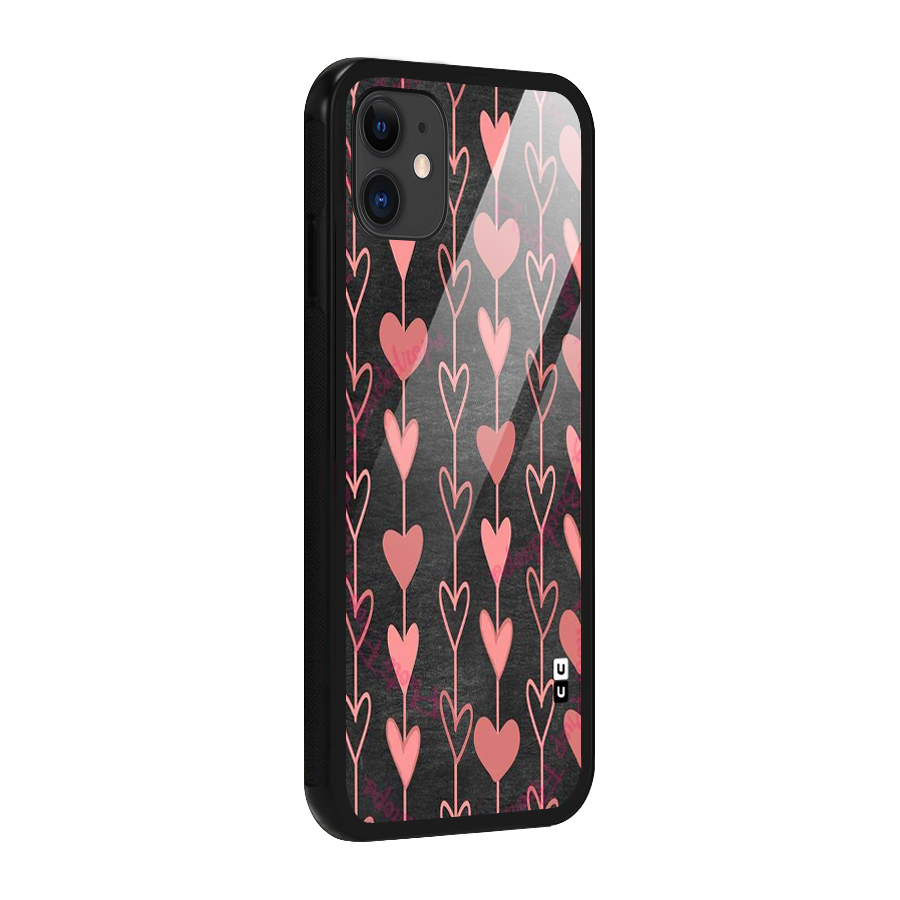 Chain Of Hearts Glass Back Case for iPhone 11