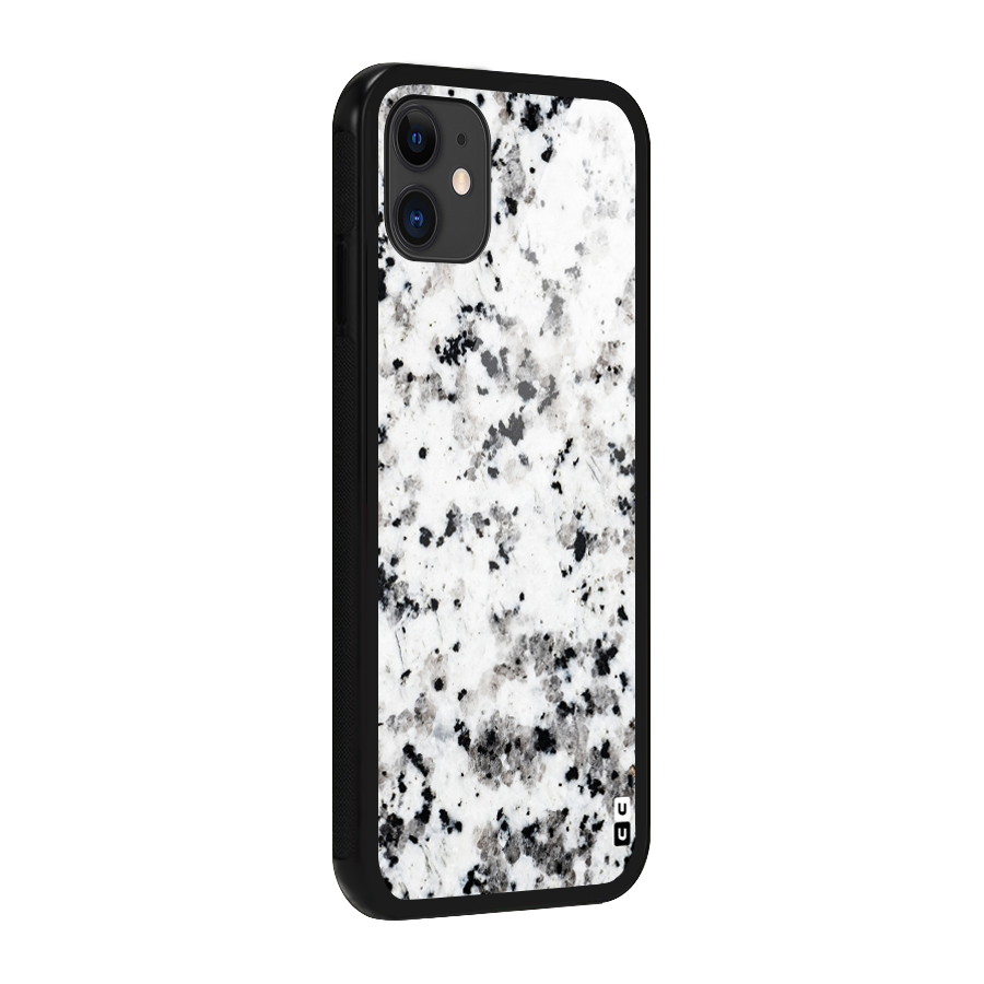 Charcoal Spots Marble Glass Back Case for iPhone 11