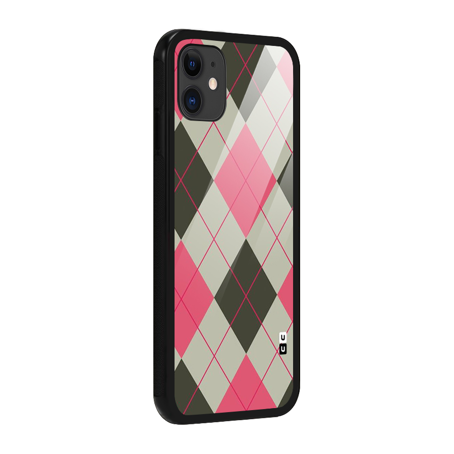 Check And Lines Glass Back Case for iPhone 11