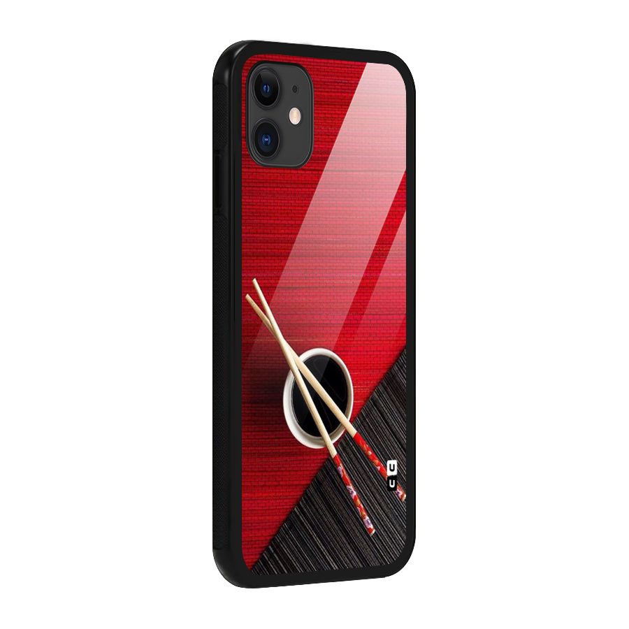 Chopstick Design Glass Back Case for iPhone 11