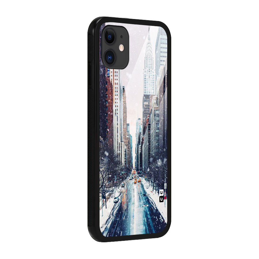 City Snow Glass Back Case for iPhone 11
