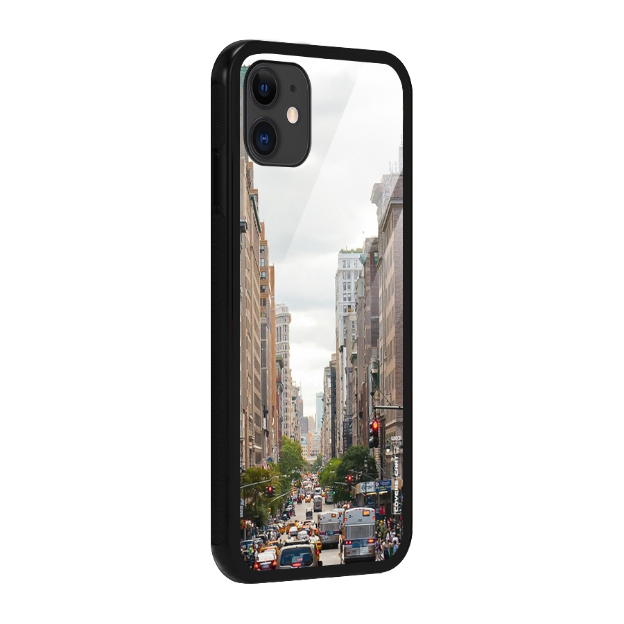 City Street View Glass Back Case for iPhone 11