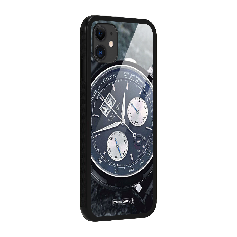 Classic Wrist Watch Glass Back Case for iPhone 11