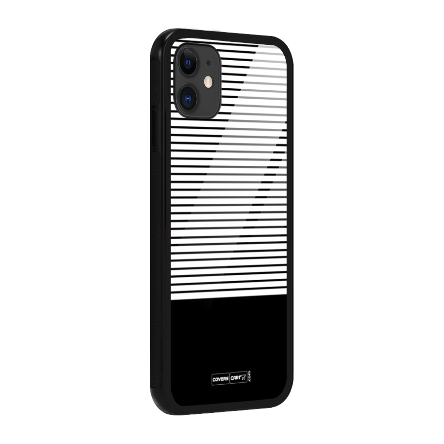 Classy Black Stripes Glass Back Case for iPhone 11