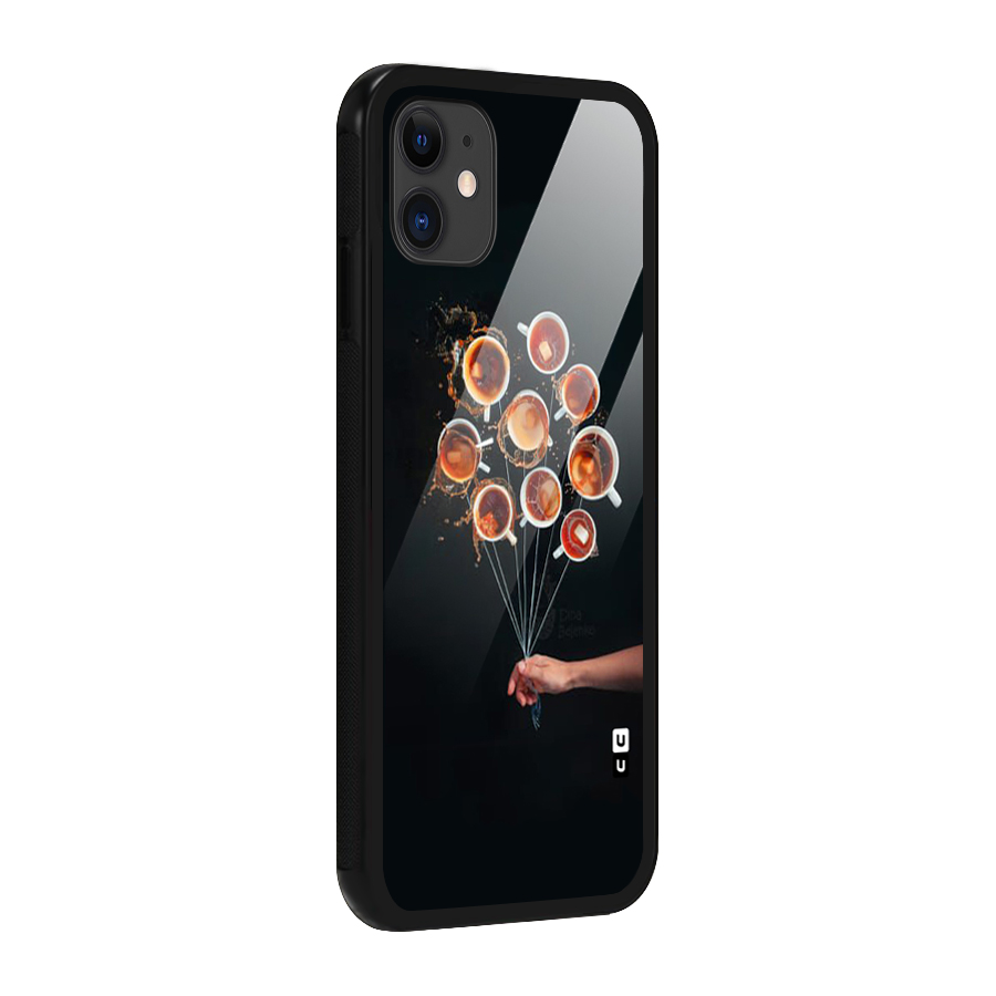Coffee Balloon Glass Back Case for iPhone 11