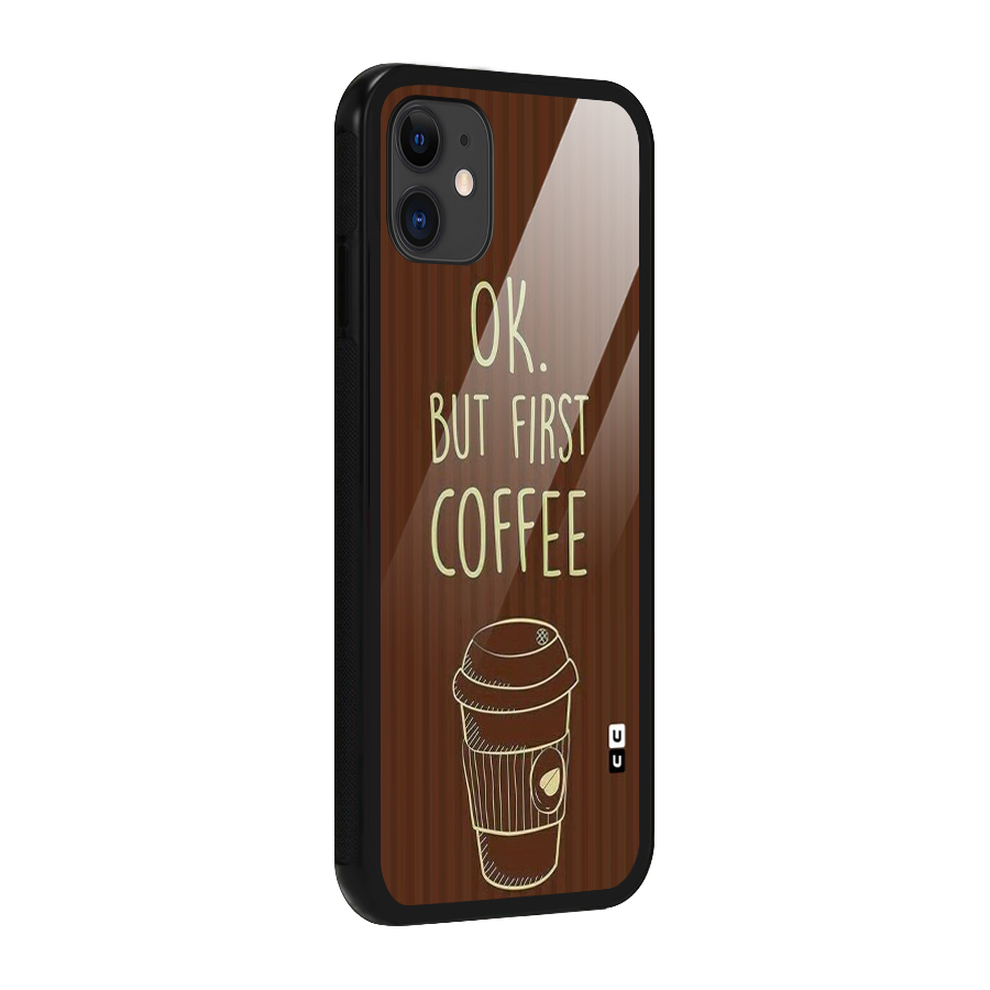 Coffee Stripes Glass Back Case for iPhone 11