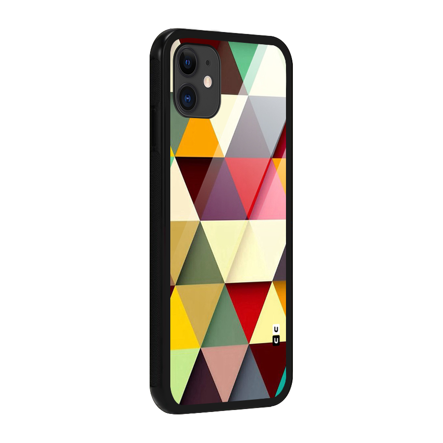 Colored Triangles Glass Back Case for iPhone 11