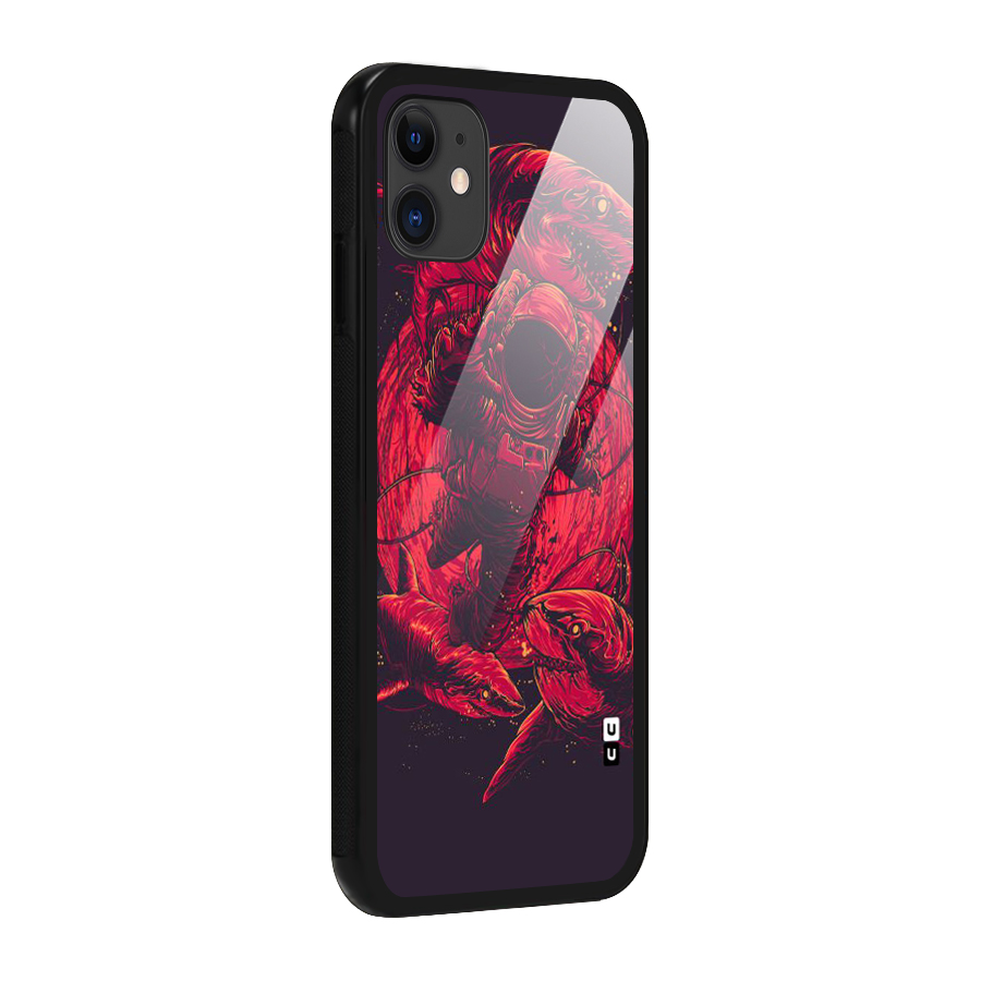 Coloured Spaceman Glass Back Case for iPhone 11