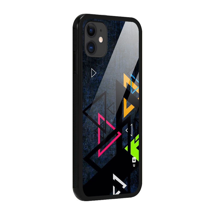 Coloured Triangles Glass Back Case for iPhone 11