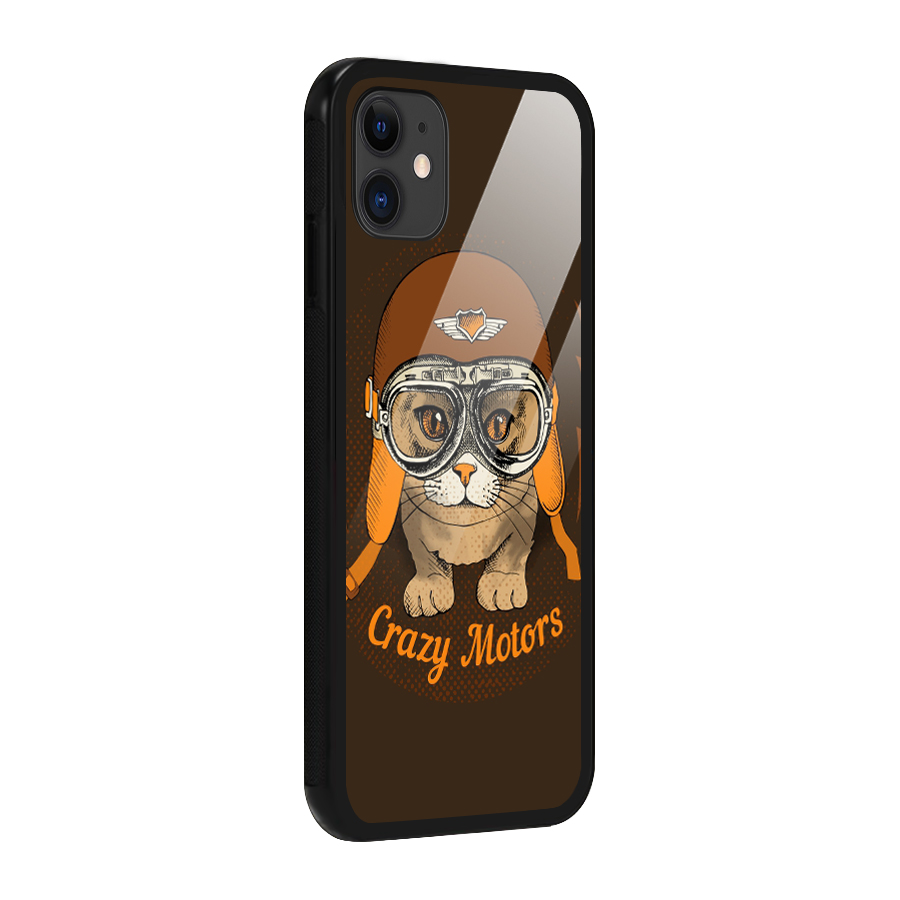 Crazy cat Glass Back Case for iPhone 11