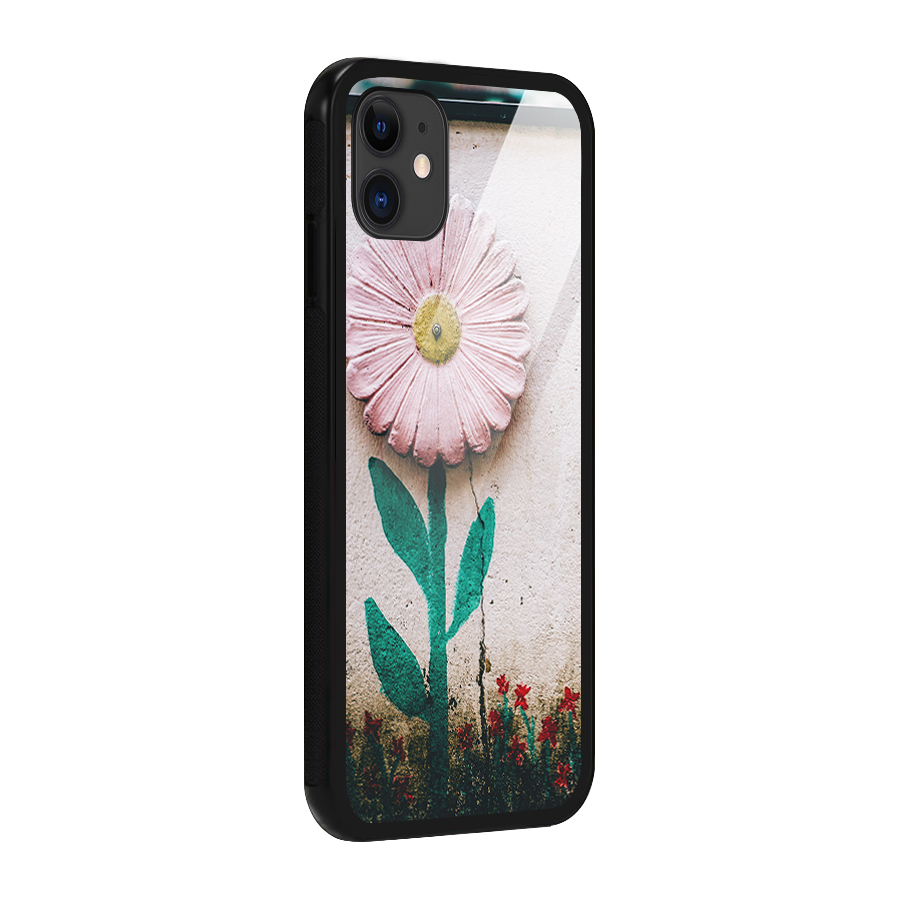Creativity Flower Glass Back Case for iPhone 11