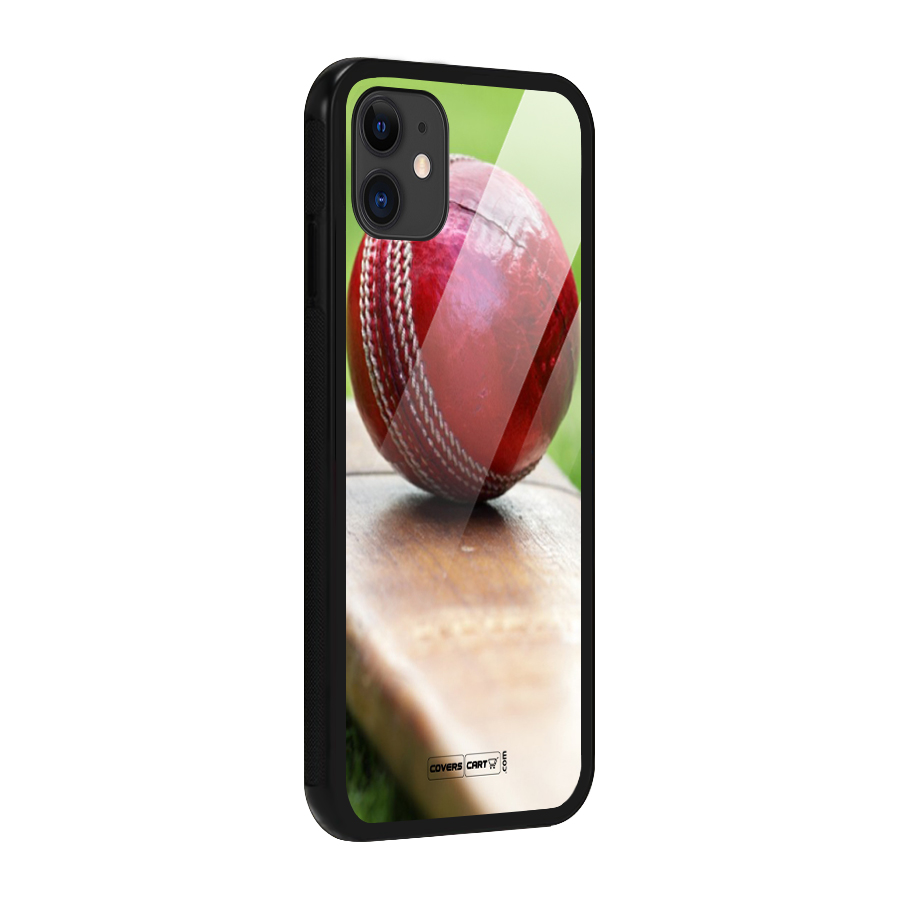 Cricket Bat Ball Glass Back Case for iPhone 11