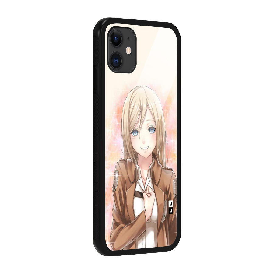 Cute Girl Art Glass Back Case for iPhone 11