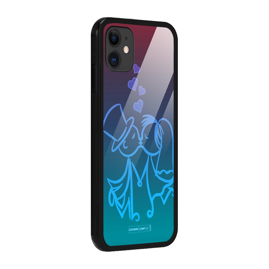 Cute Love Glass Back Case for iPhone 11