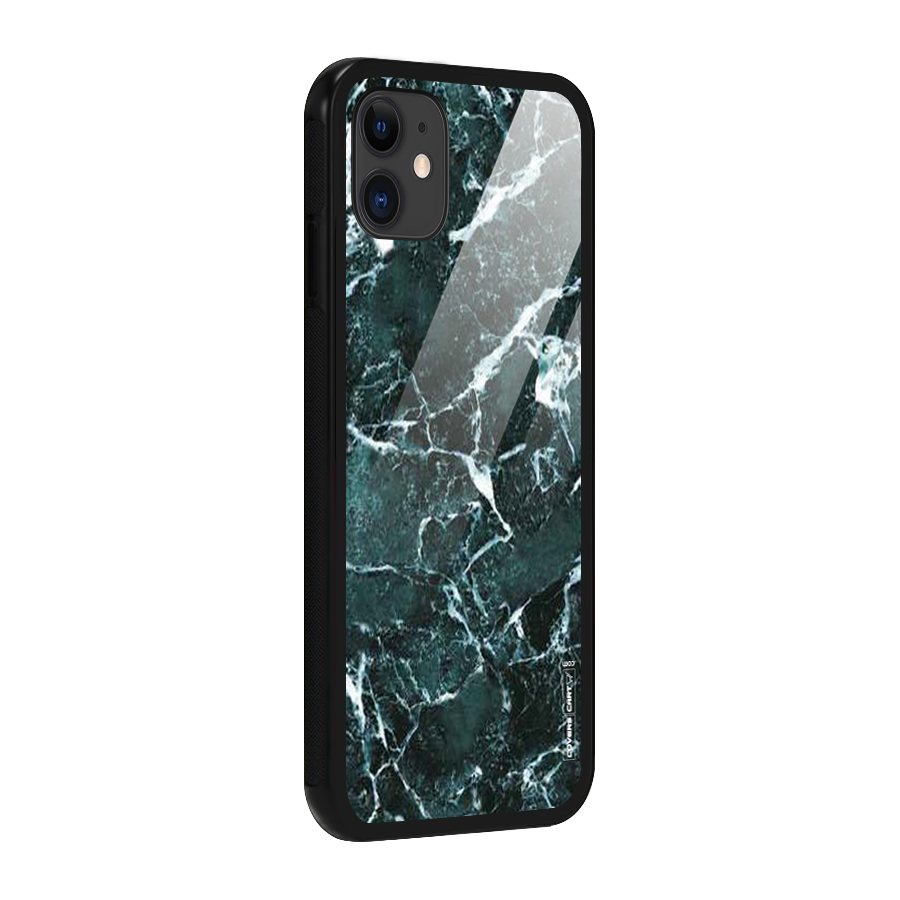 Dark Green Marble Glass Back Case for iPhone 11